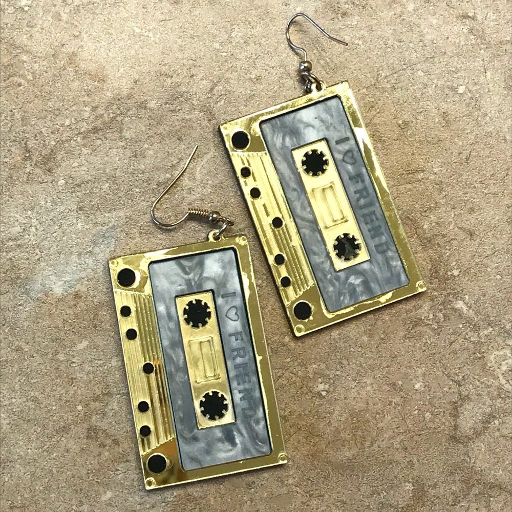 Cassette tape earrings